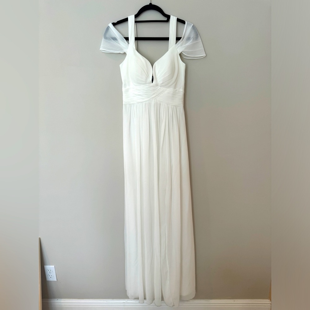 Lulus, White Chiffon Maxi Dress